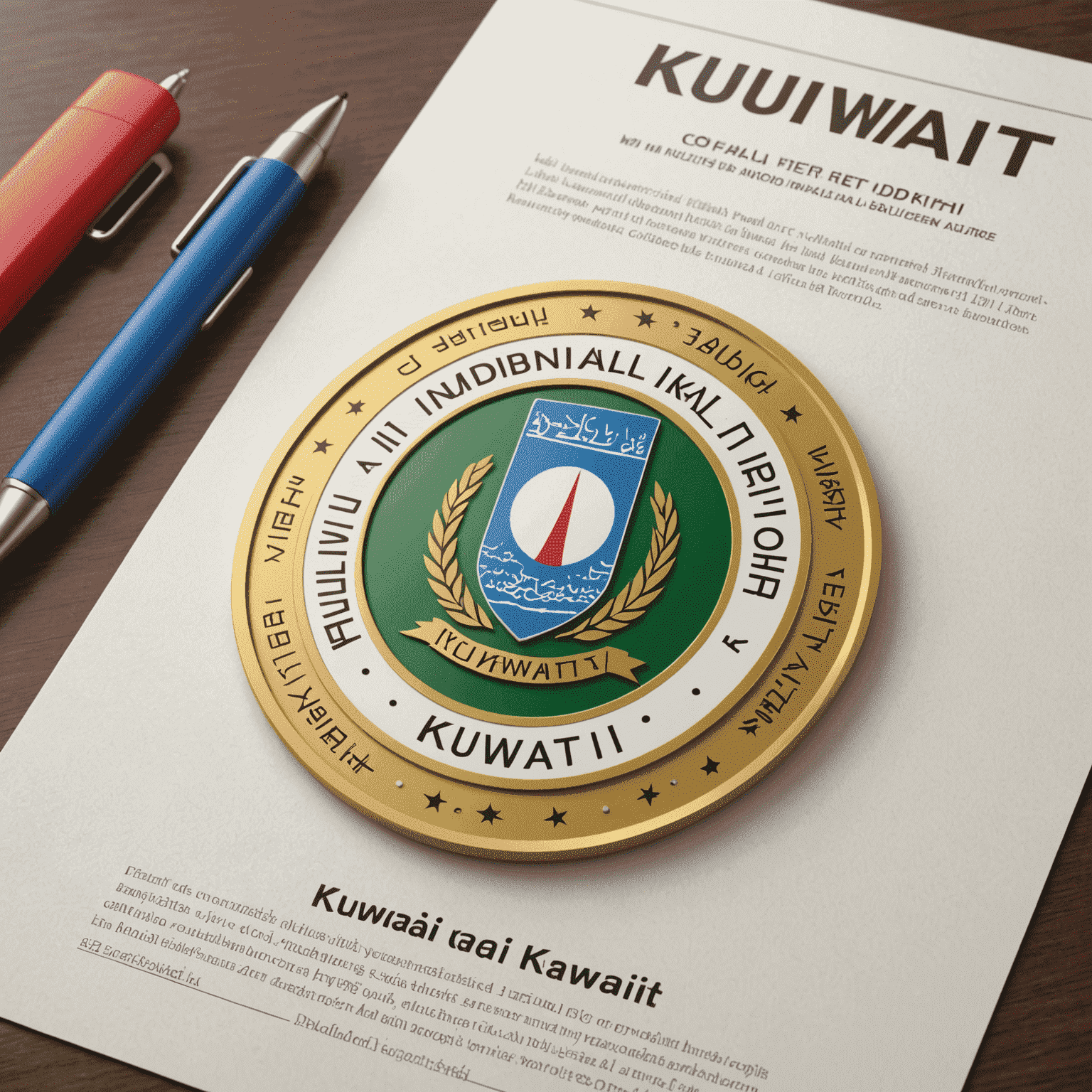 Official document with Kuwait seal, representing SIM card regulations